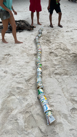 110 polystyrene pots collected on beach clean in gili islands
